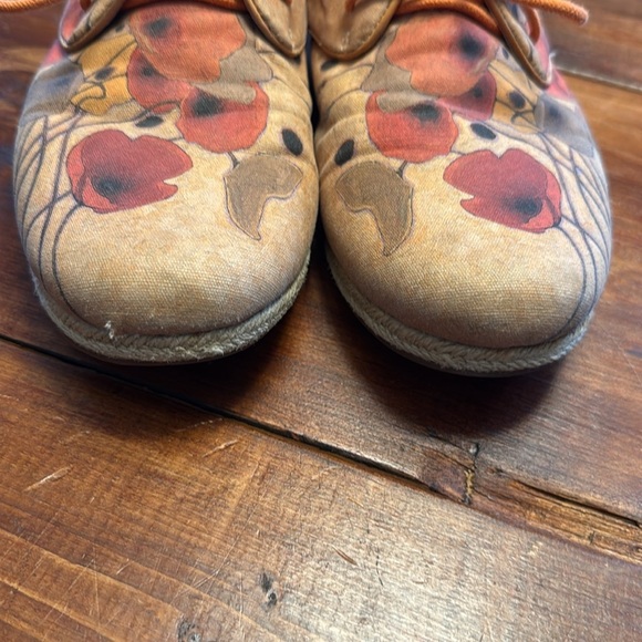 Icon Pumpkin Poppies Canvas Espadrille Sneakers Size 8.5 - Picture 3 of 8